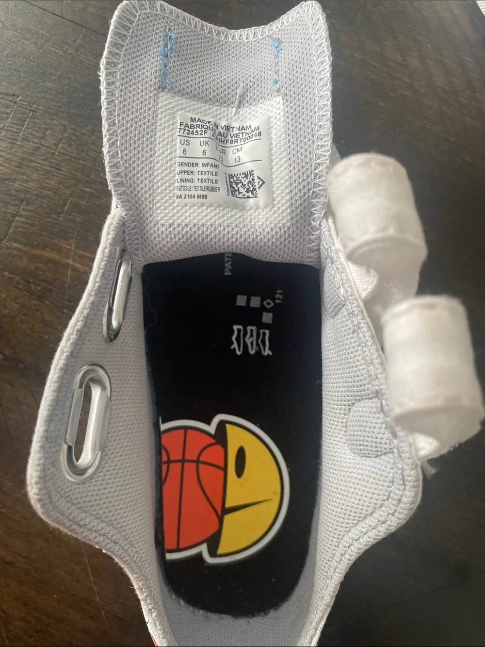 Converse Toddler White Canvas Velcro Sneakers with Sports Decals